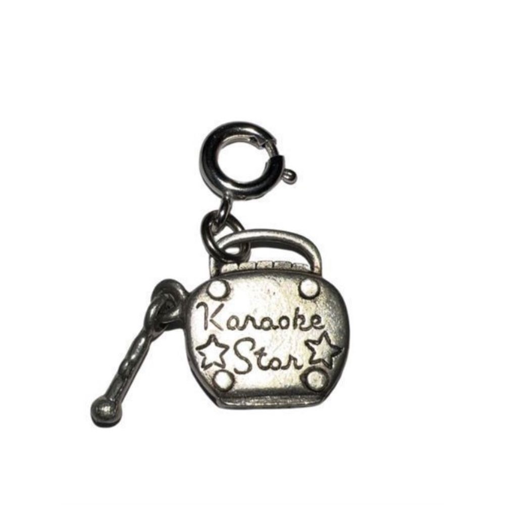 Vintage Silver Portable Karaoke Charm/Pendent